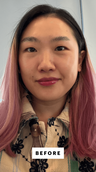 Han before applying the Kulfi Underlined Kajal LongWear Eyeliner in Jamun Glaze